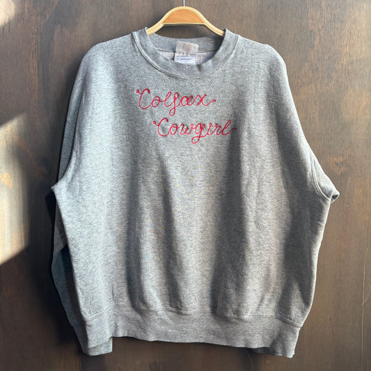 Custom Grey "Colfax Cowgirl" Sweatshirt