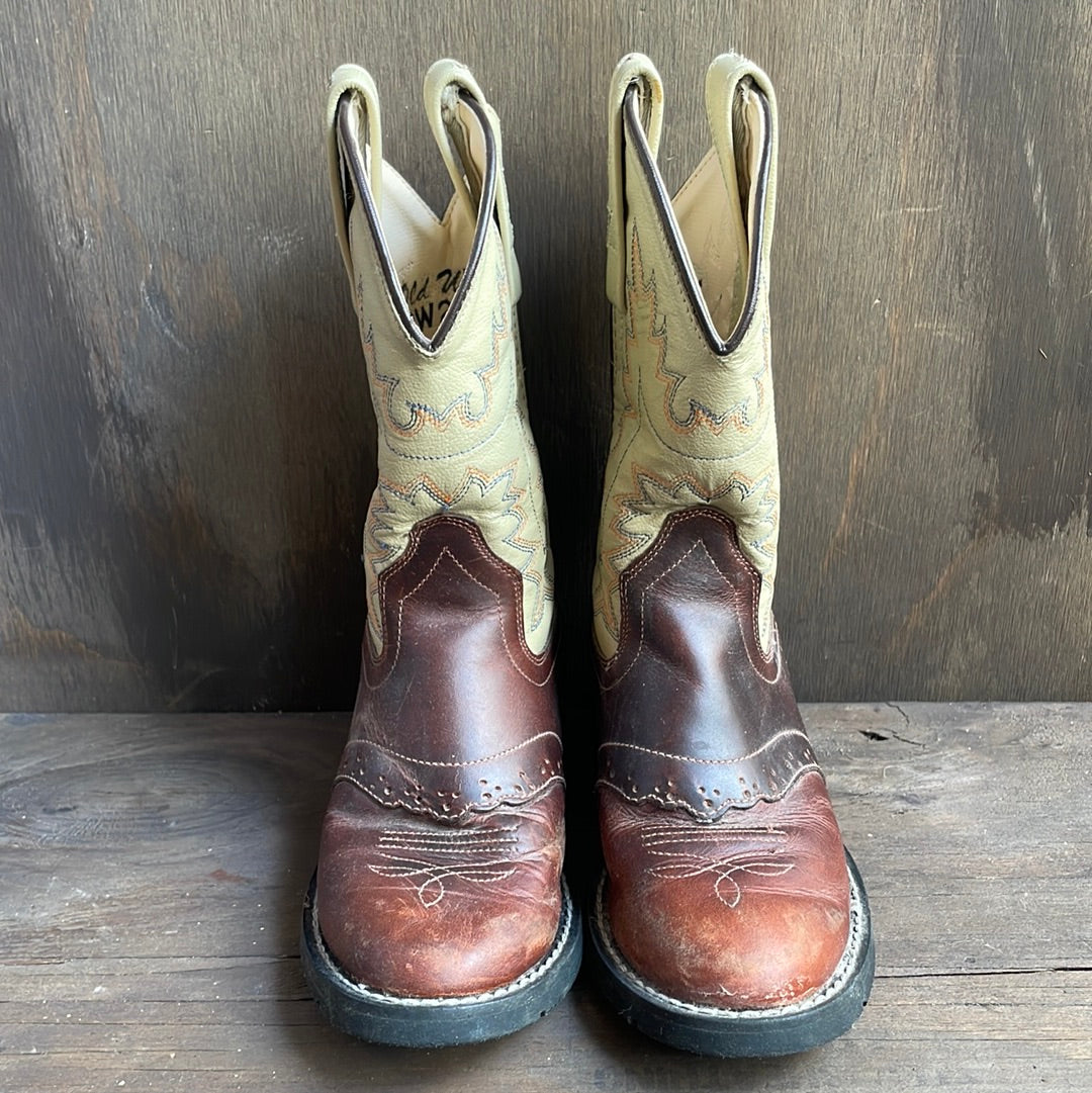 Kids Old West Brown and Tan Boots