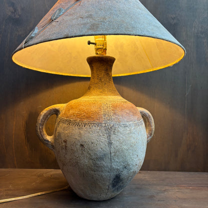 Pottery Style Lamp with Shade (Set of 2)