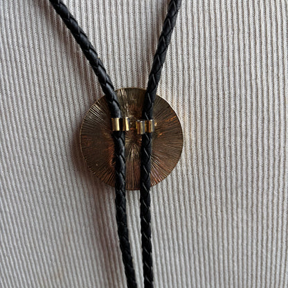 State of Texas Bolo on Black Leather Tie