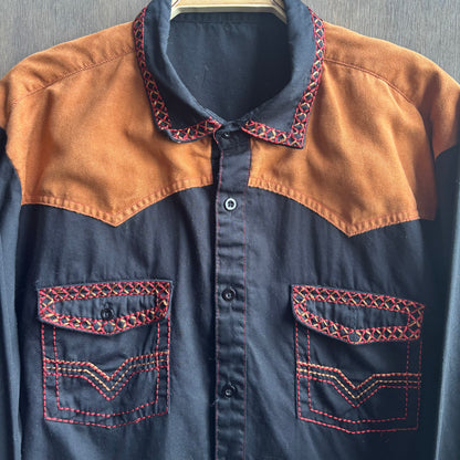 Two-Tone Whipstitched Button Up