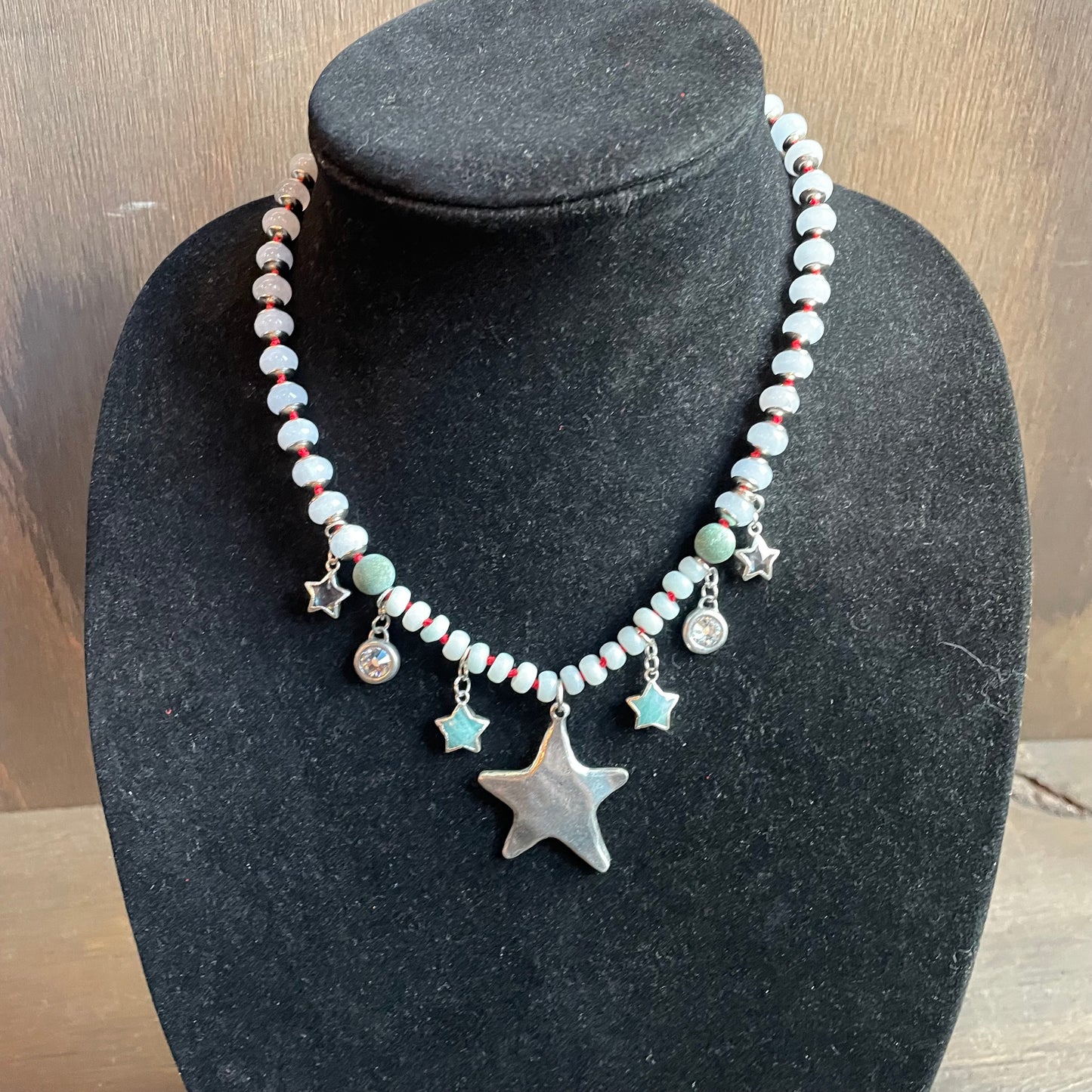 Ostrich moon charm necklace