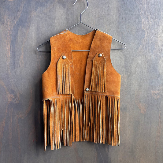 Kids Leather Fringed Vest