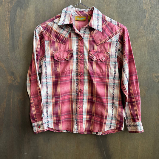 Kids Wrangler Pink Pearl Snap