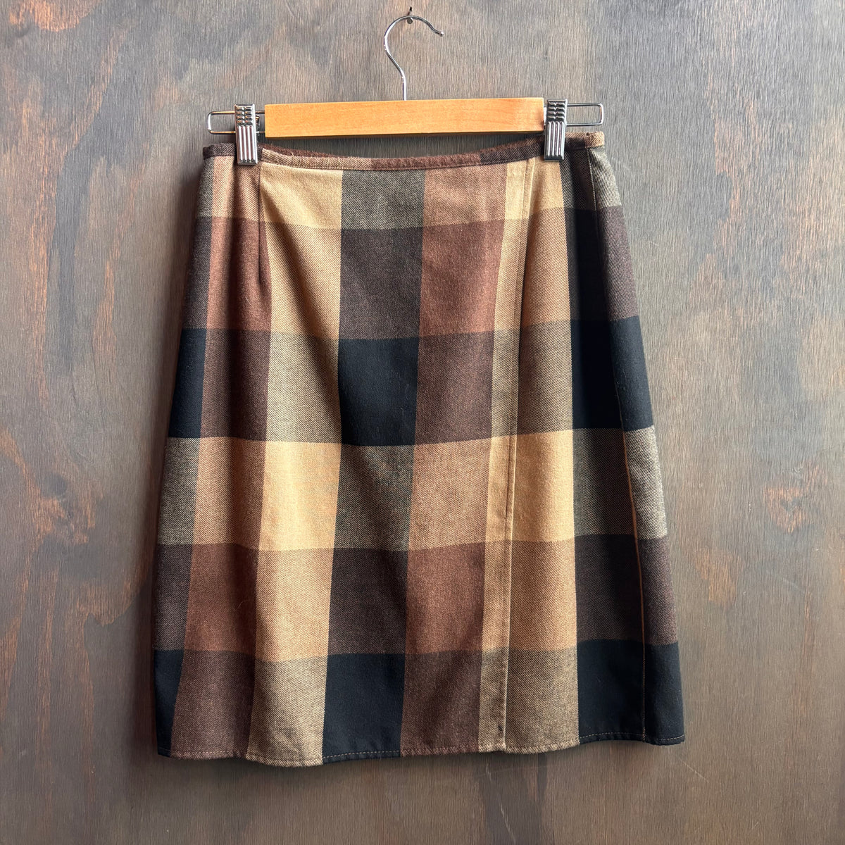 Vintage Brown Plaid Skirt