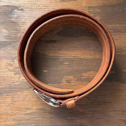 Tan Leather Belt with Perforations