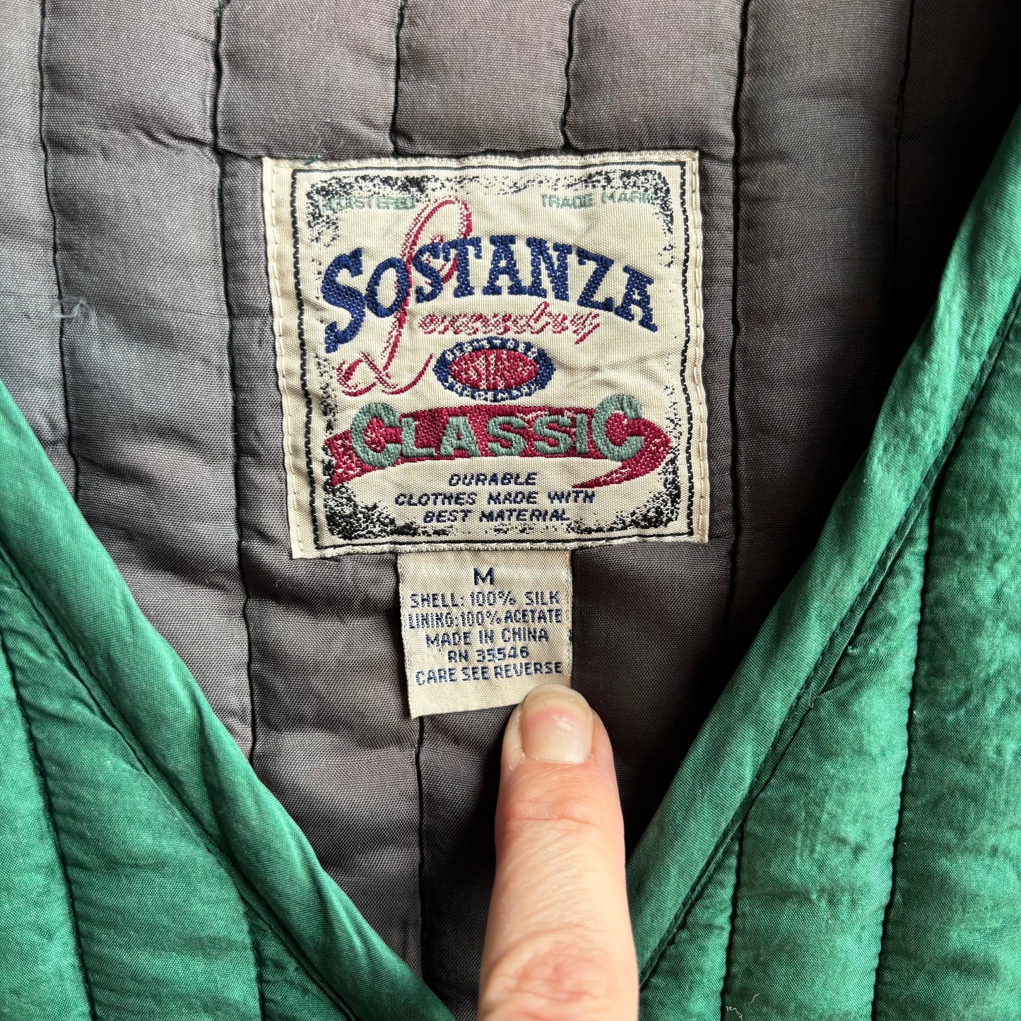 Vintage Green Silk Vest
