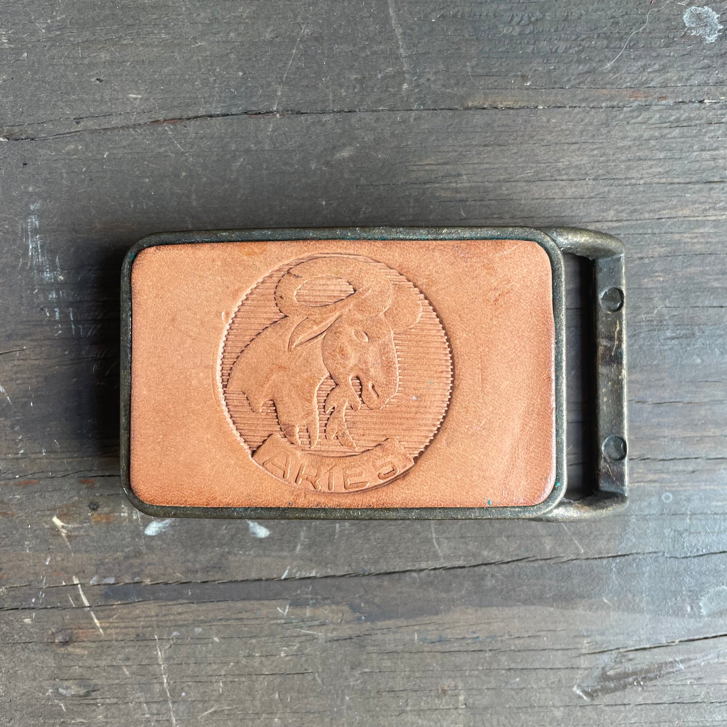 Aires leather belt buckle