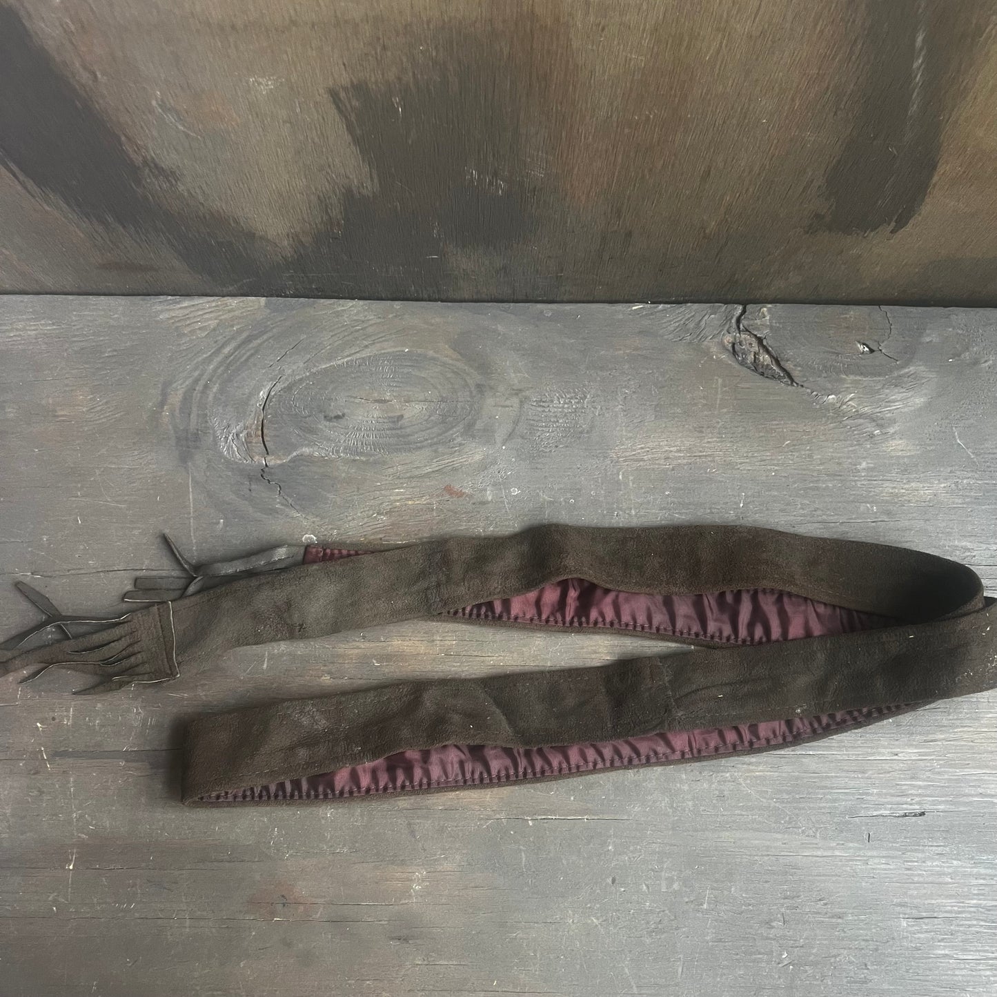 Suede Brown Fringe Belt