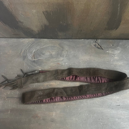 Suede Brown Fringe Belt