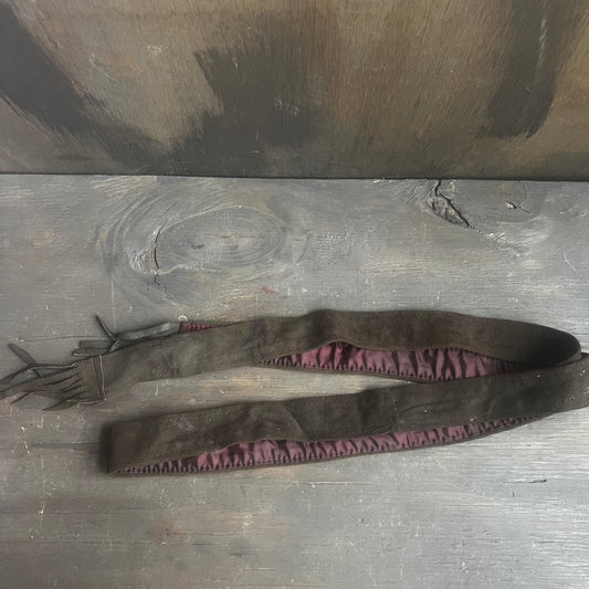 Suede Brown Fringe Belt