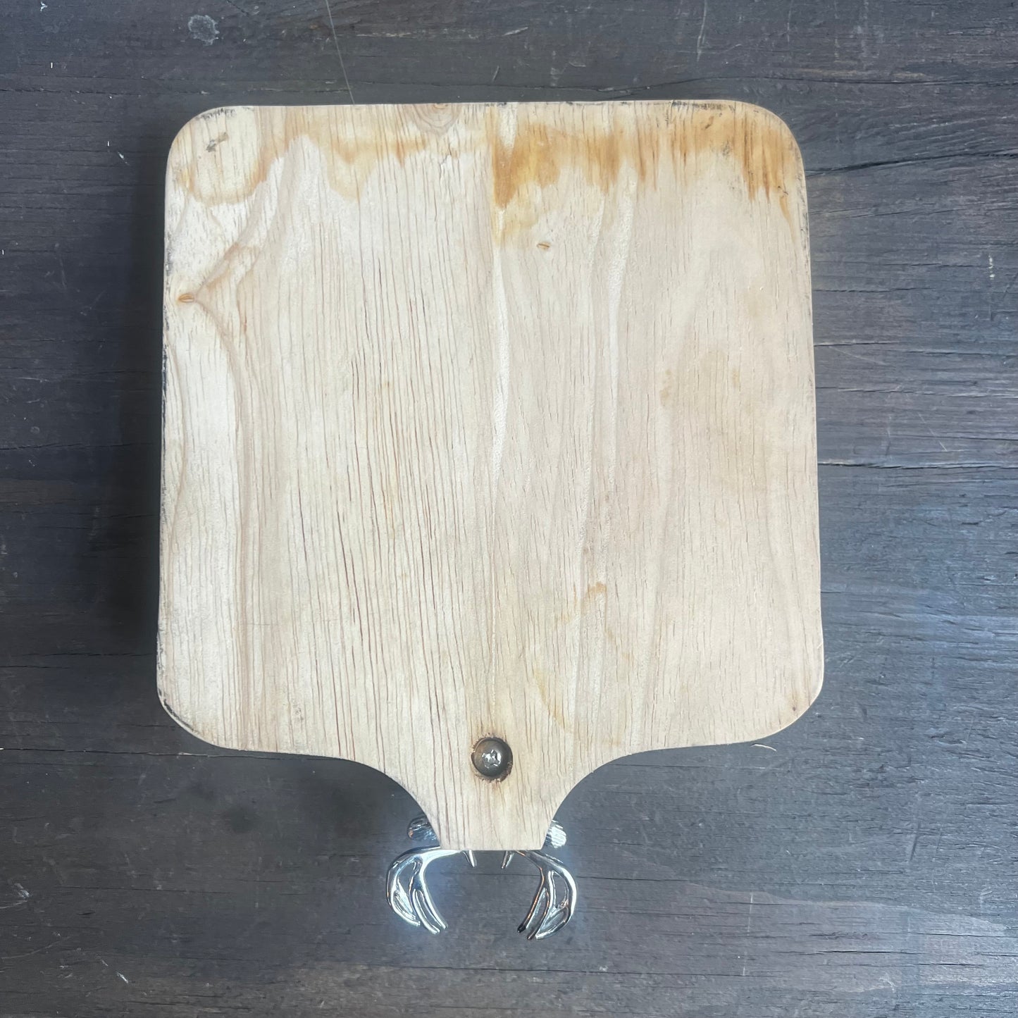 Wooden Cheese Board with Metal Deer Head