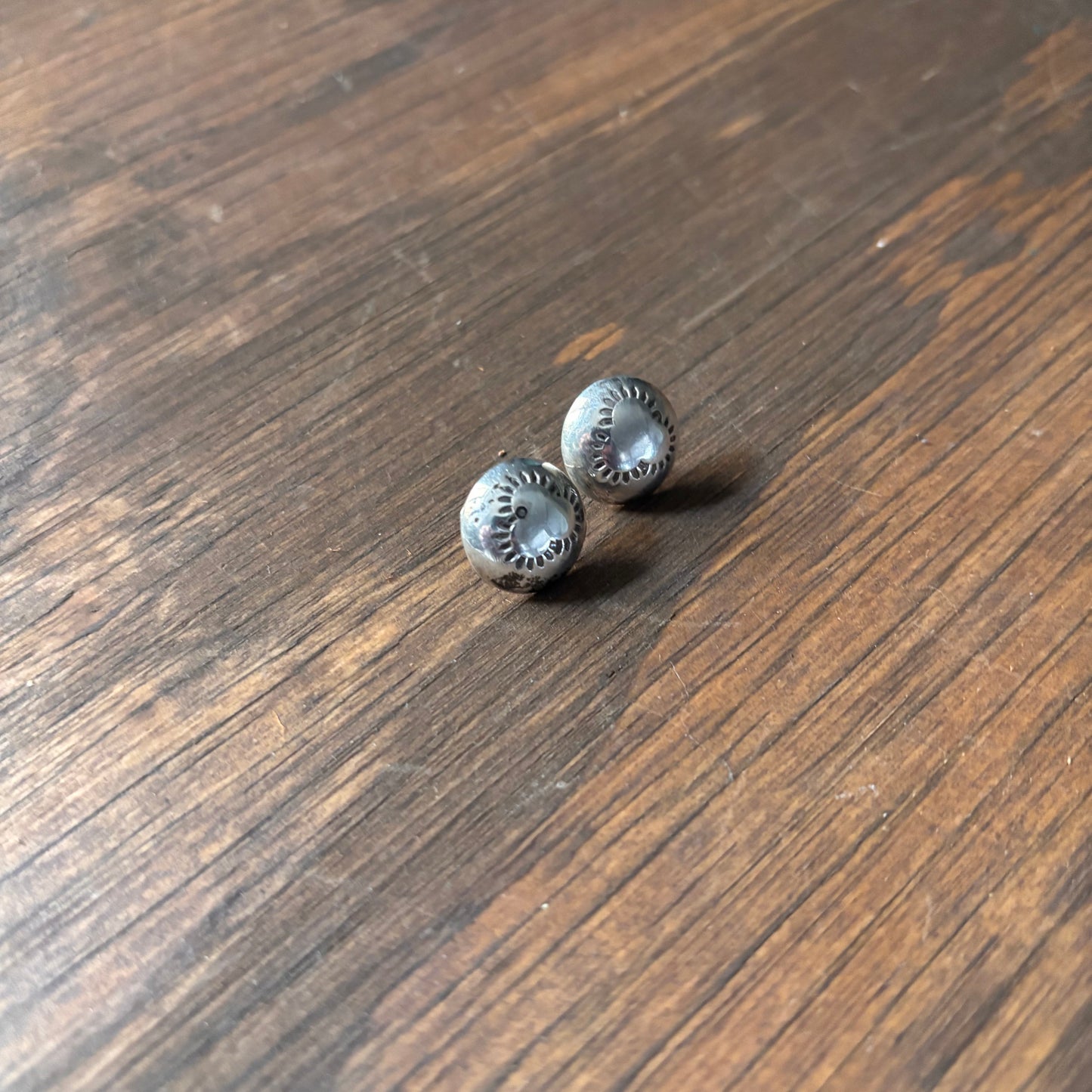 Etched Silver Circle Earrings