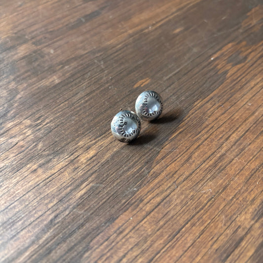 Etched Silver Circle Earrings