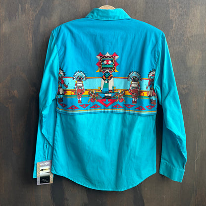Wrangler Blue Button Up with Dancers