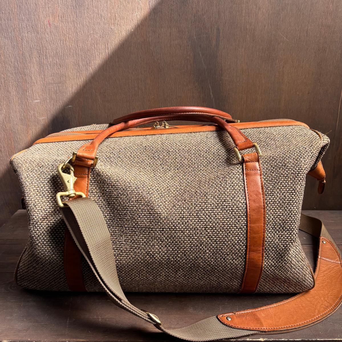 Vintage Tweed Weekender Bag