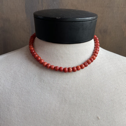 Red Coral Beaded Necklace