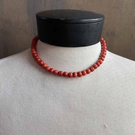 Red Coral Beaded Necklace