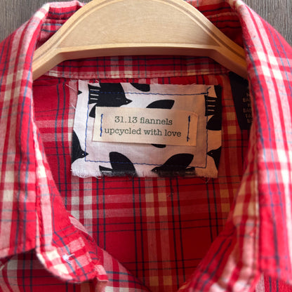 Custom "Colfax Cowgirl" Red Plaid Pearl Snap