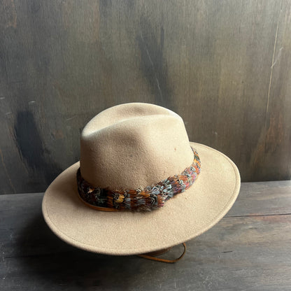 Brixton Brown Hat with Feather Hat Band