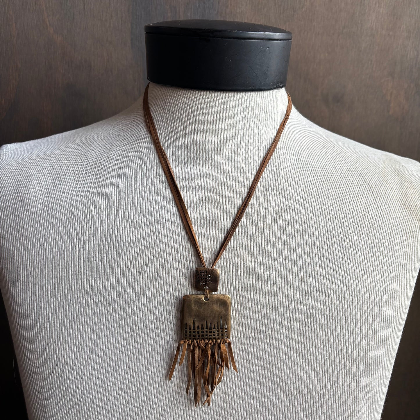 Leather and Brass Necklace