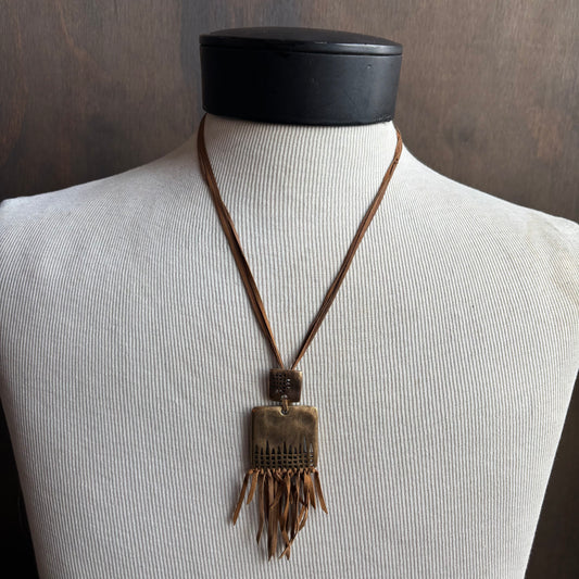 Leather and Brass Necklace