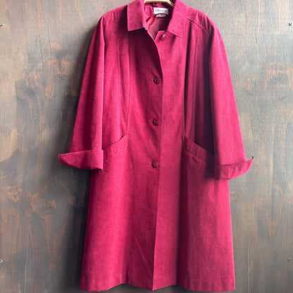 Vintage Red Ultra Suede Trench