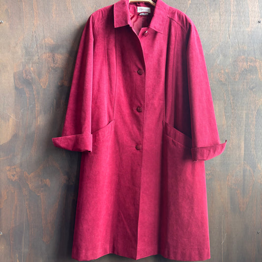 Vintage Red Ultra Suede Trench