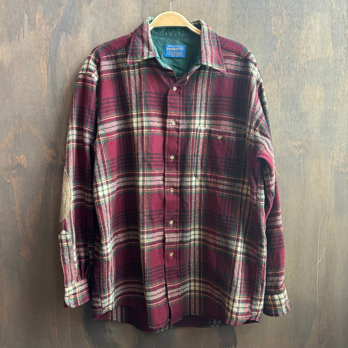 Pendleton Maroon Plaid Wool Shirt