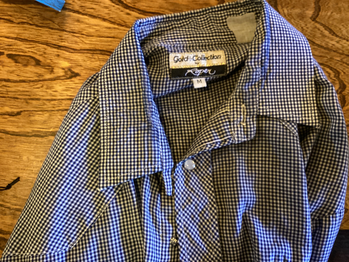 Roper pearl snap blue gingham