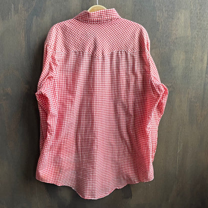 Vintage Miller Red Gingham Pearl Snap