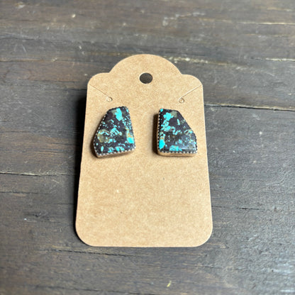 Turquoise Silver Stud Earrings