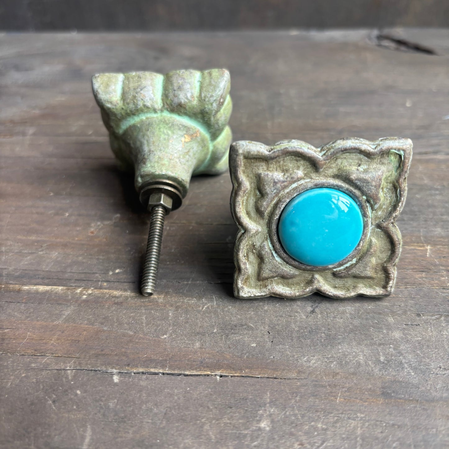 Decorative Handle Pulls with Turquoise (set of 2)
