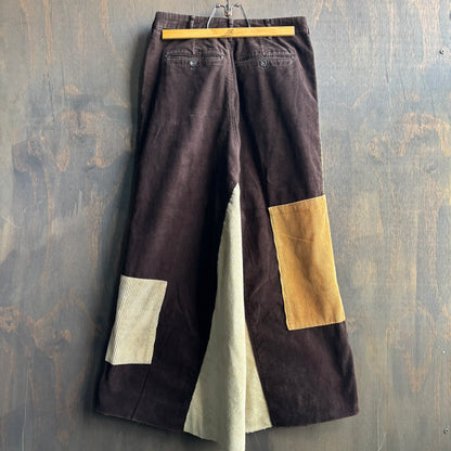 Patchwork Corduroy Maxi Skirt