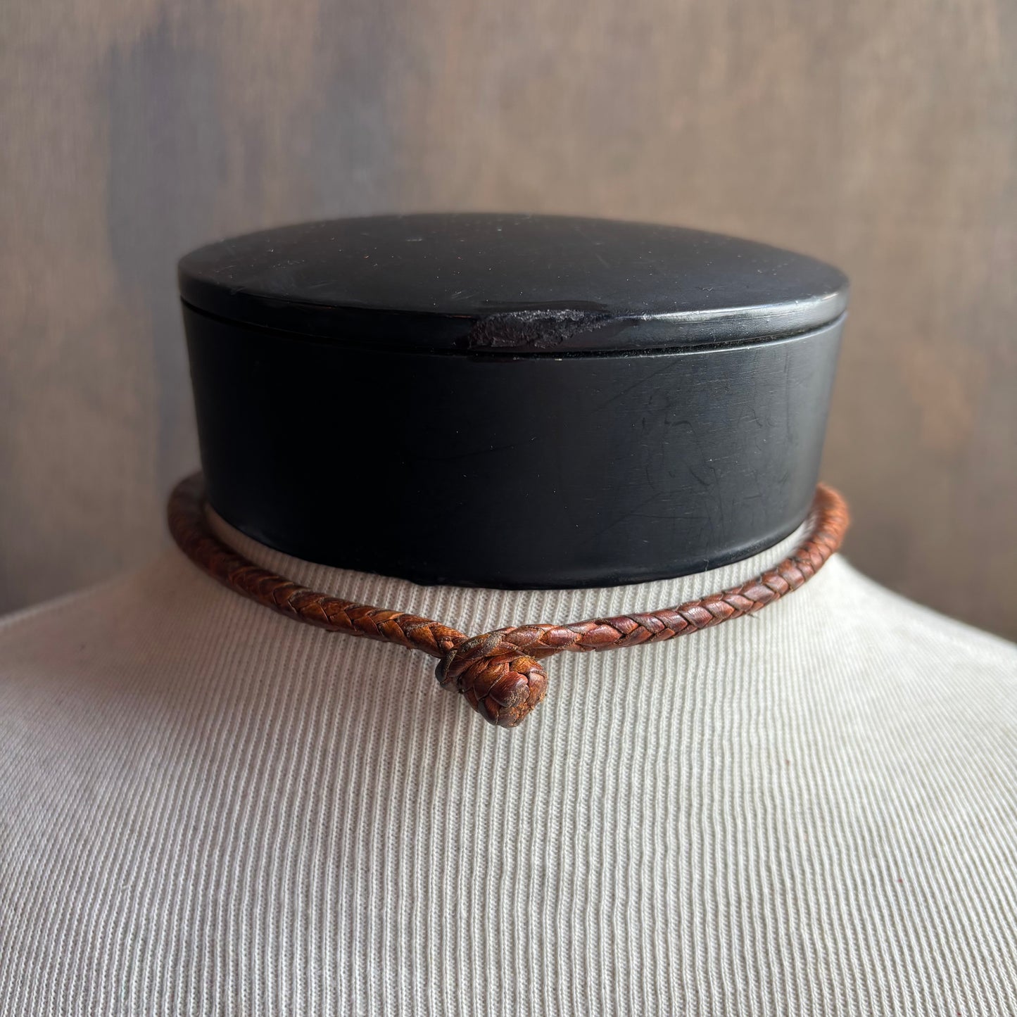 Mac Warman Triple Moon Medallion Leather Collar