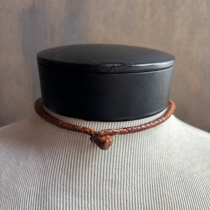 Mac Warman Triple Moon Medallion Leather Collar