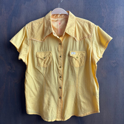 Yellow Short Sleeve Pearl Snap