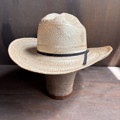 Stetson Straw Hat with Black Tie