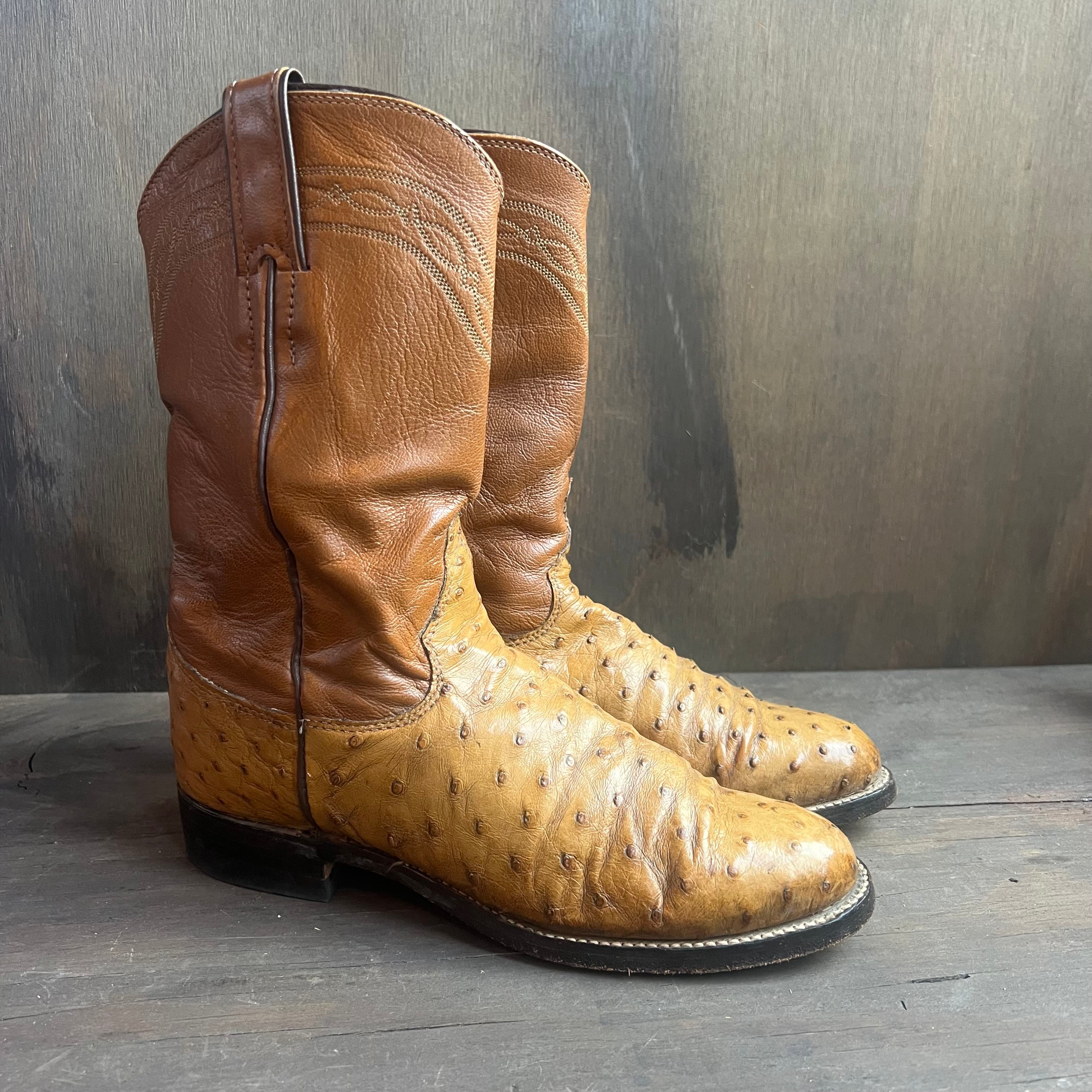 Justin Two Tone Ostrich Skin Boots The Shop Outpost