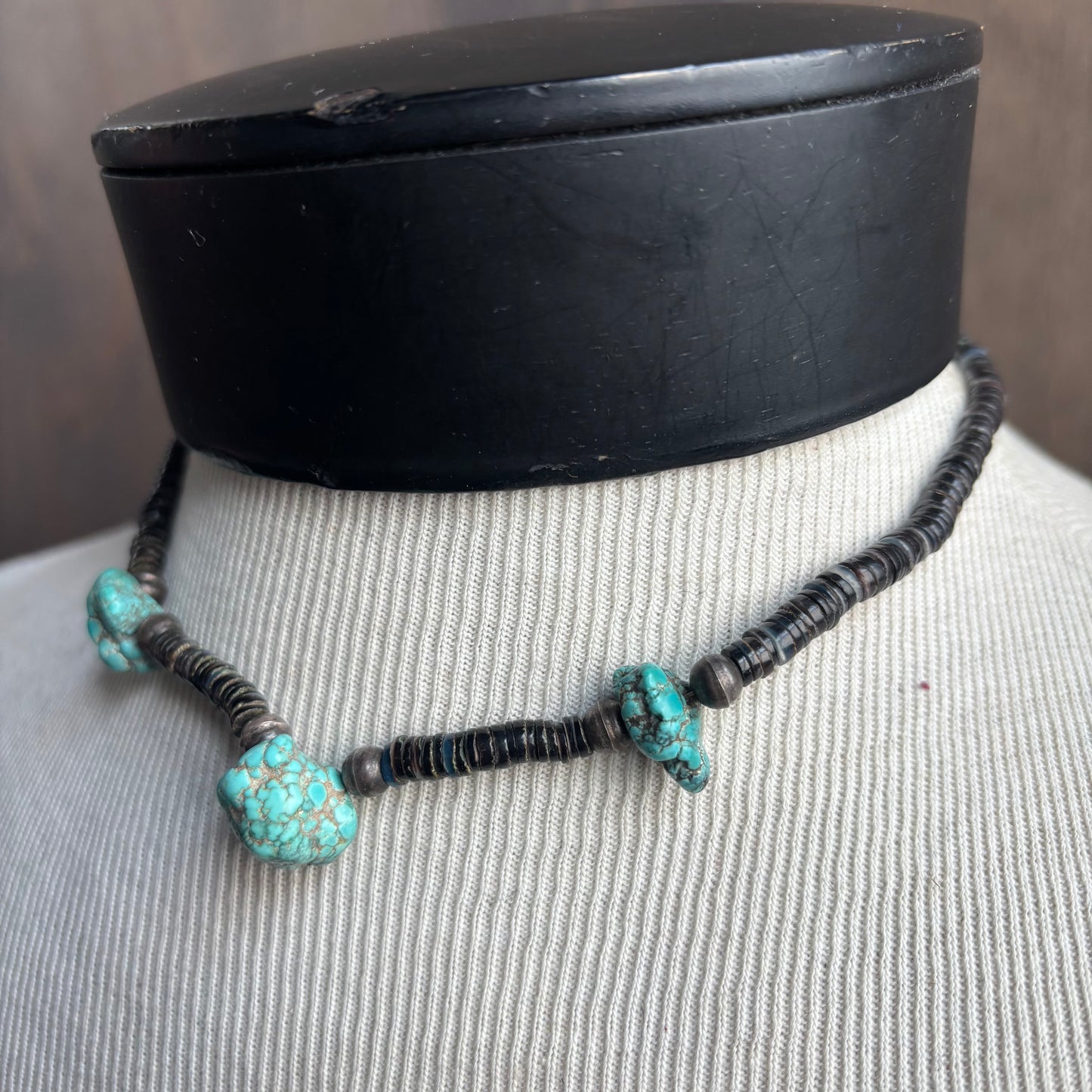 Raw Turquoise and Shell Necklace