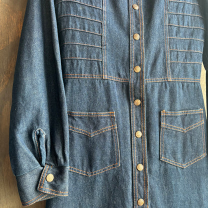 Vintage Denim Front Snap Dress