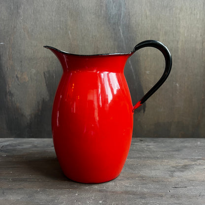 Red Vintage Asahi Japan Pitcher
