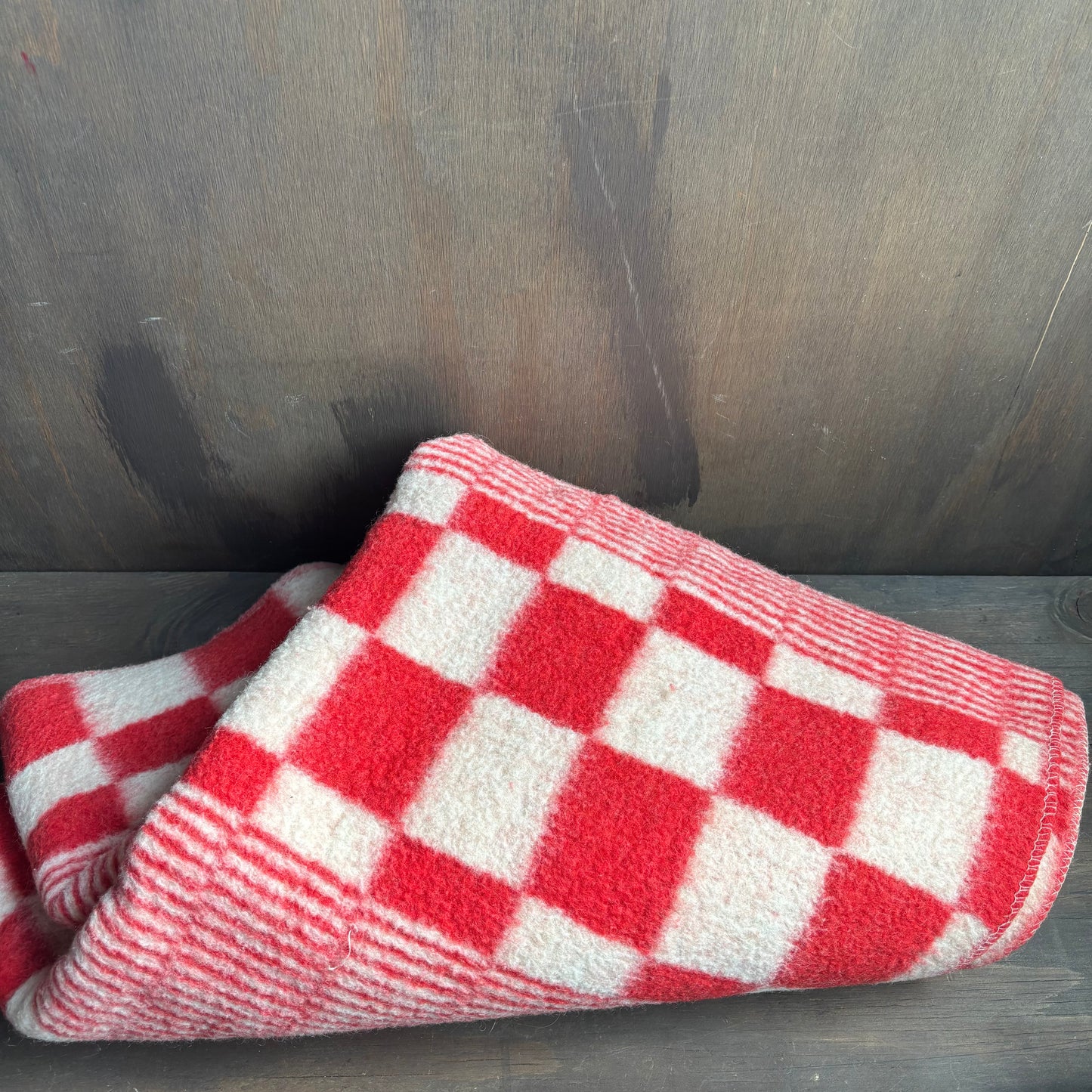 Vintage Red and White Blanket