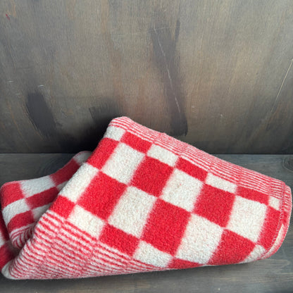 Vintage Red and White Blanket
