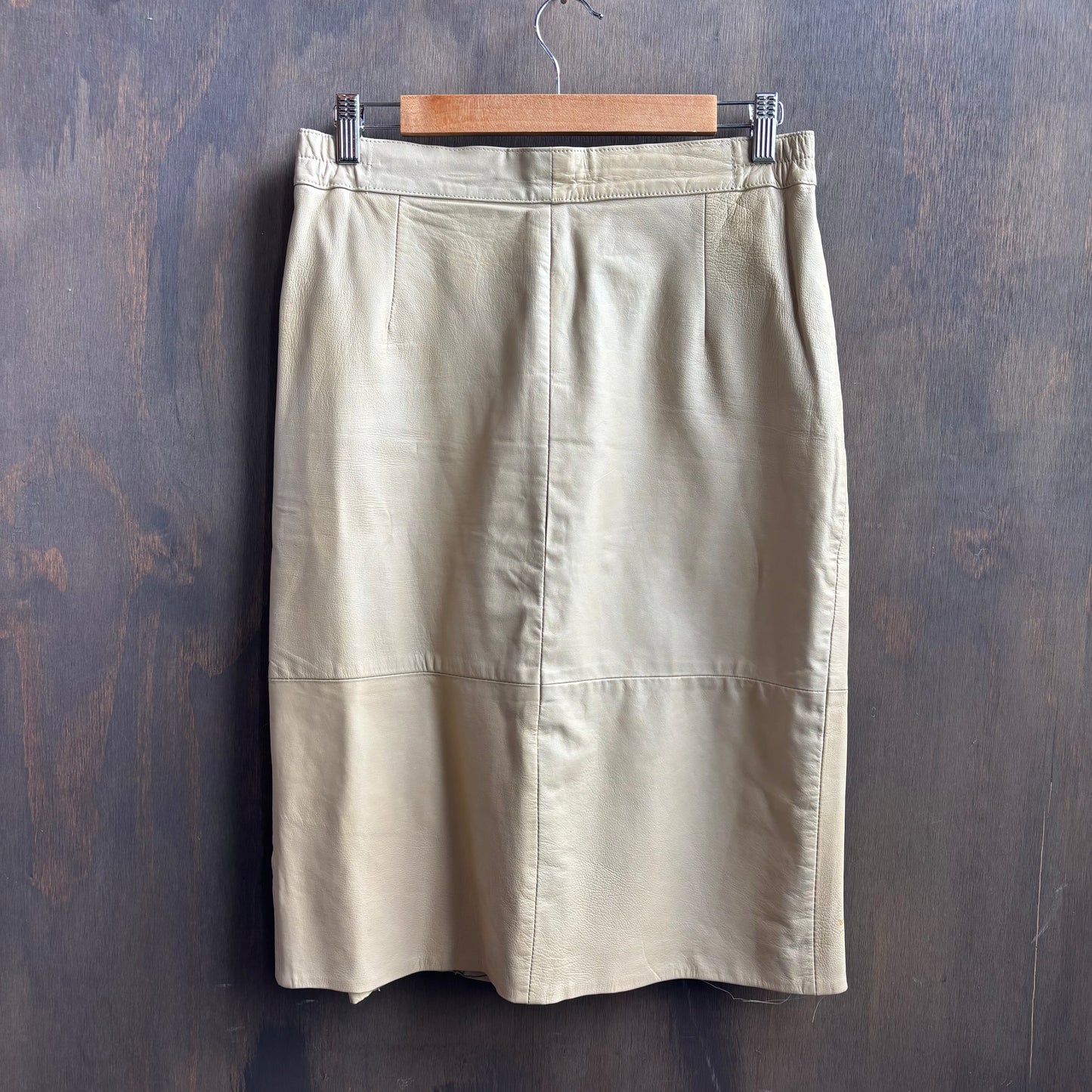 Judith Ann Collection Beige Leather Skirt