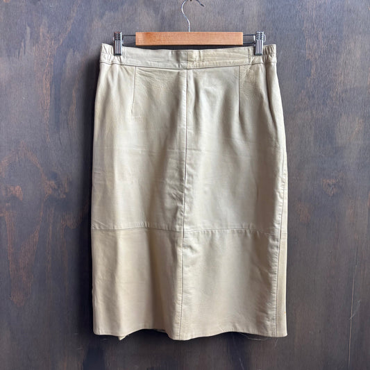 Judith Ann Collection Beige Leather Skirt