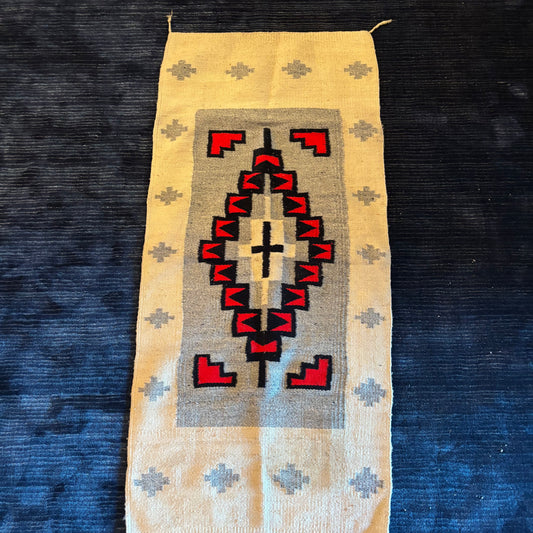 Black, Red and Grey Woven Rug