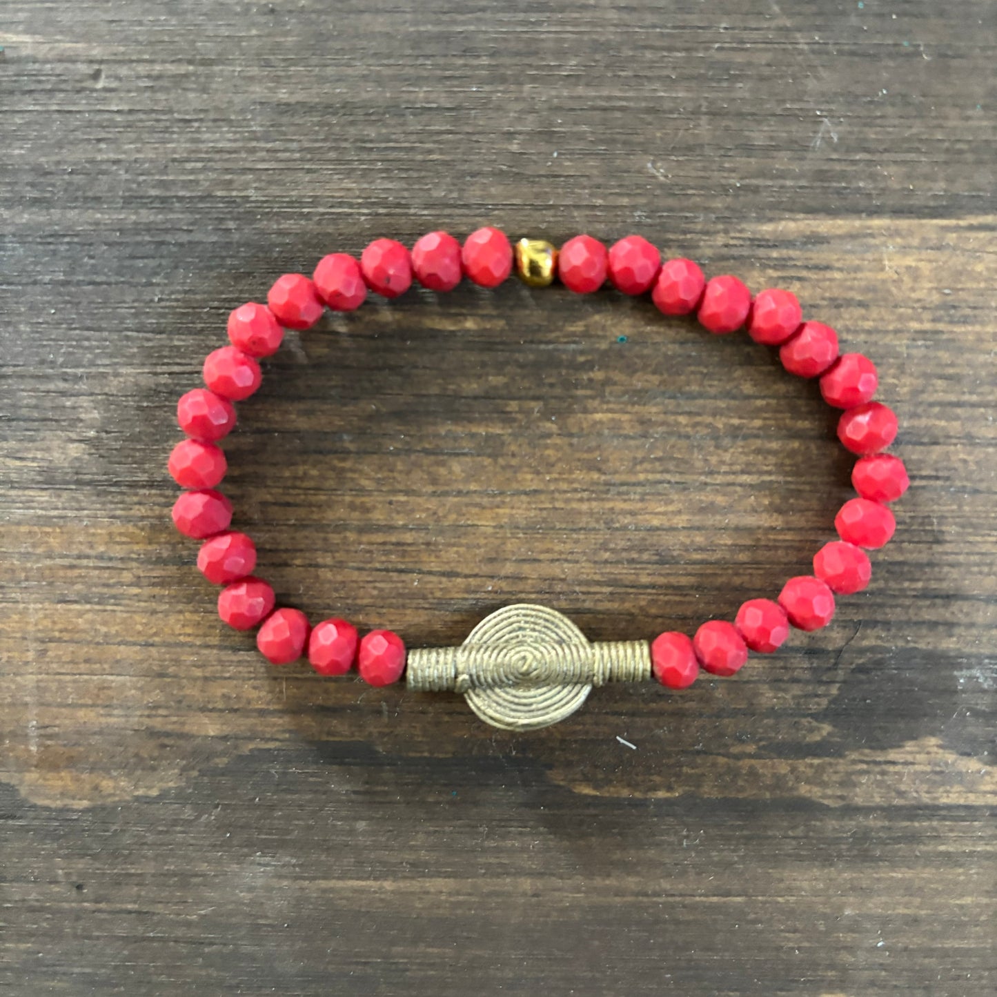 Red Glass Beaded Bracelet