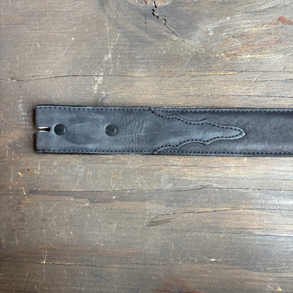 Justin Black Leather Belt