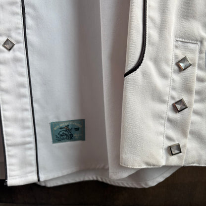 Roper White Western Pearl Snap